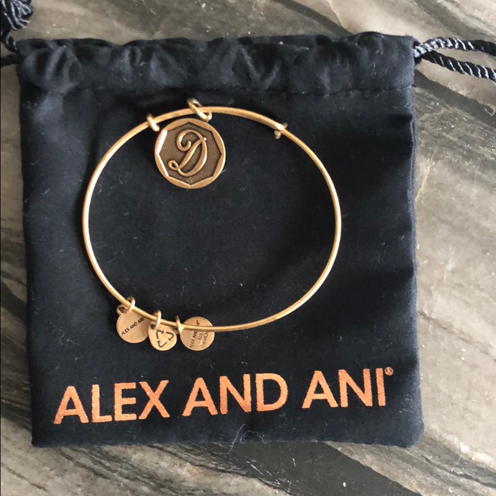 Gold Alex and Ani “D” bracelet